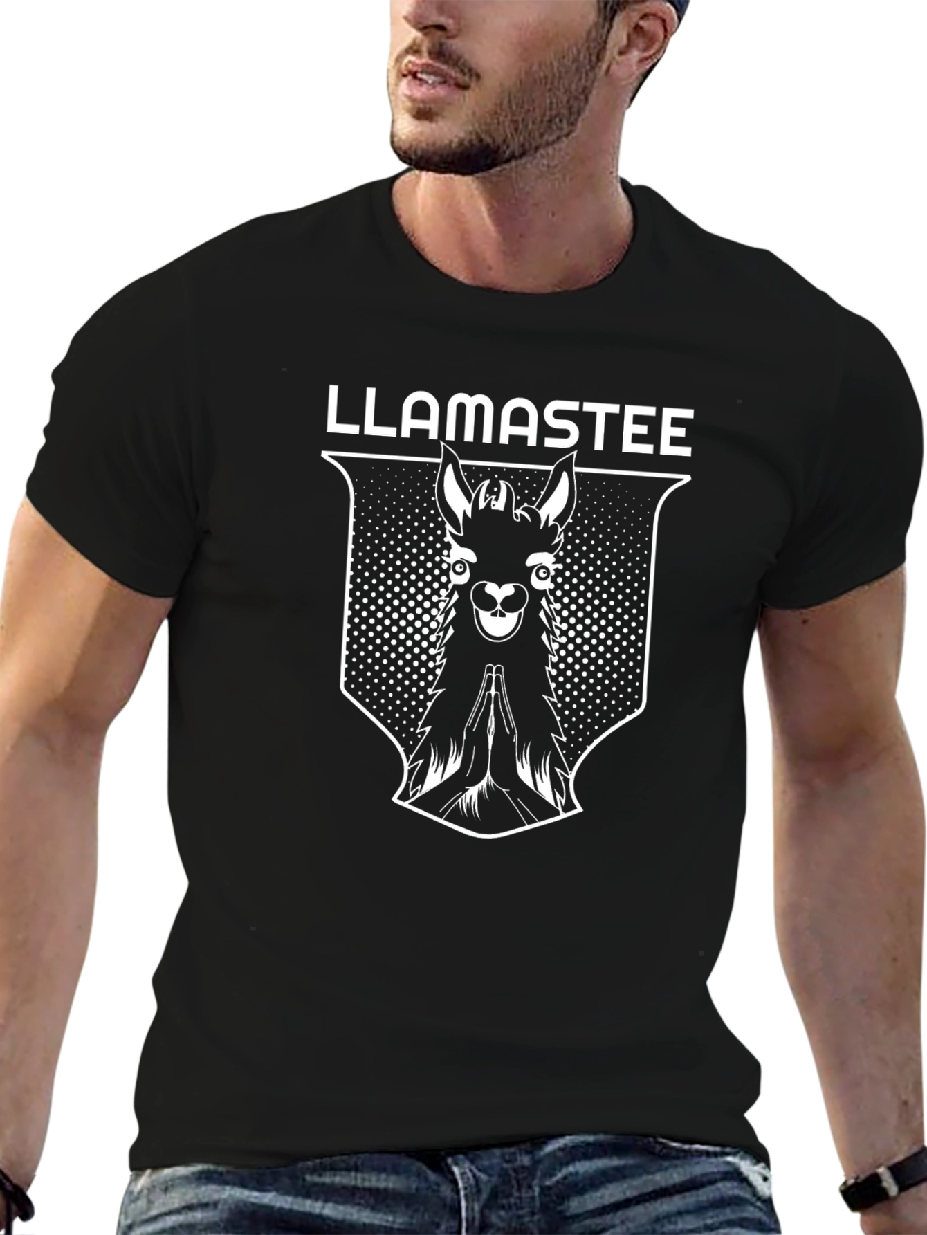 Llamastee Graphic Tee - Black Cotton T-Shirt