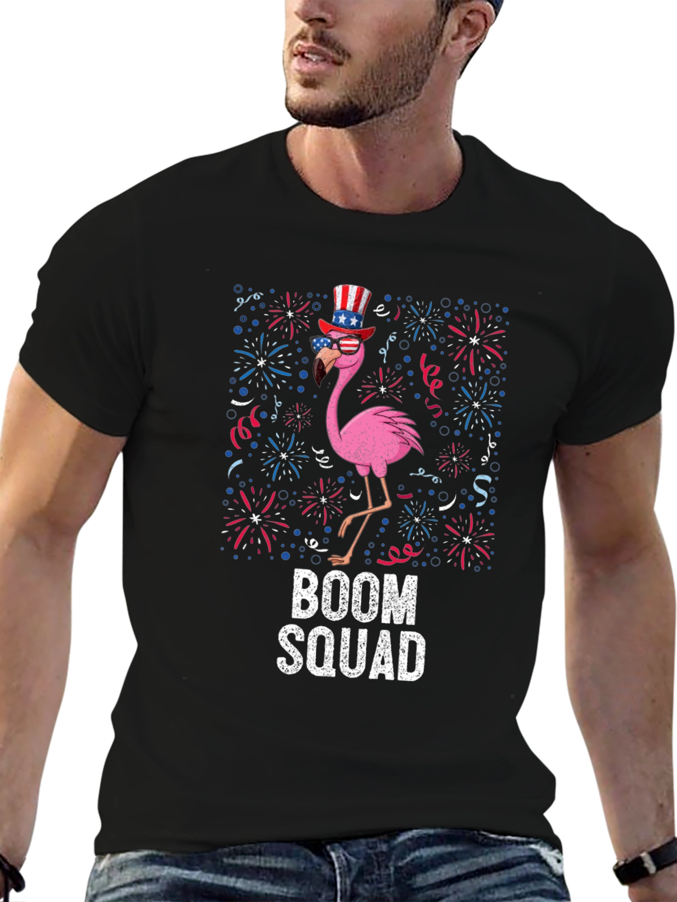 Boom Squad Flamingo Patriotic T-Shirt