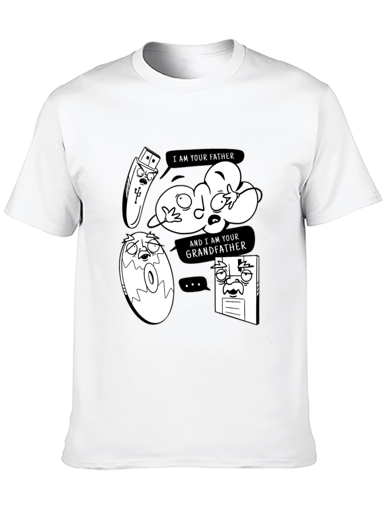 Data Storage Family Tree Black Graphic Tee