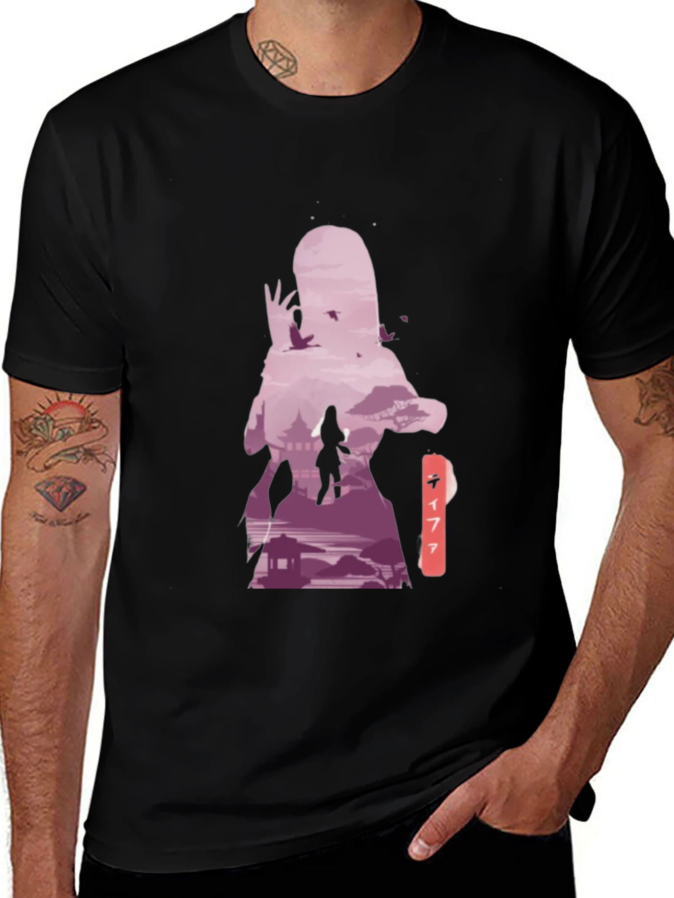 Anime Graphic Tee - Stylish Black Cotton T-Shirt