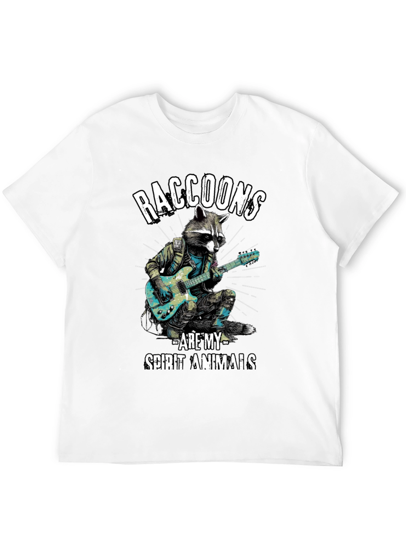 Raccoon Guitarist T-Shirt - Spirit Animal Tee