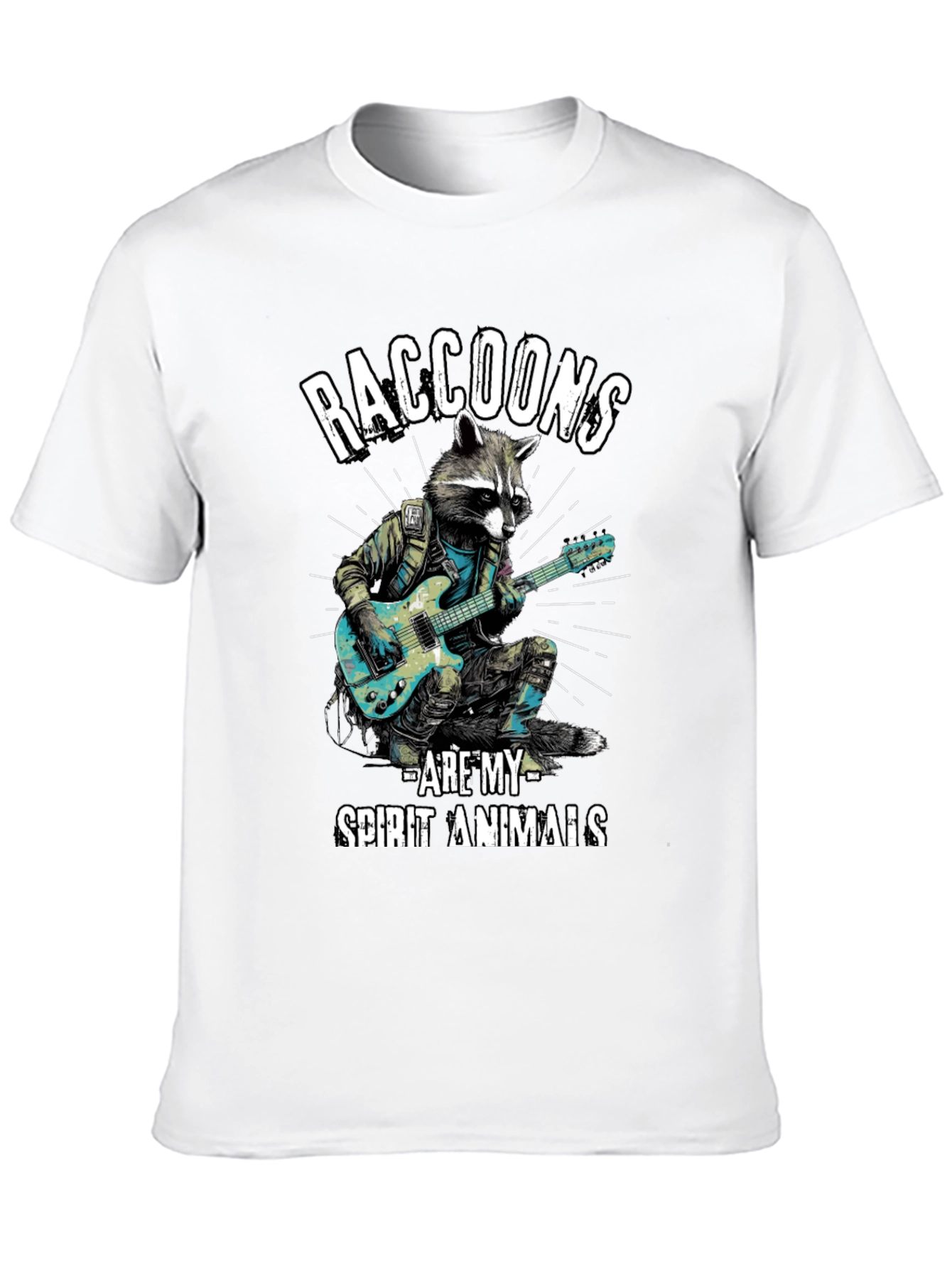 Raccoon Guitarist T-Shirt - Spirit Animal Tee