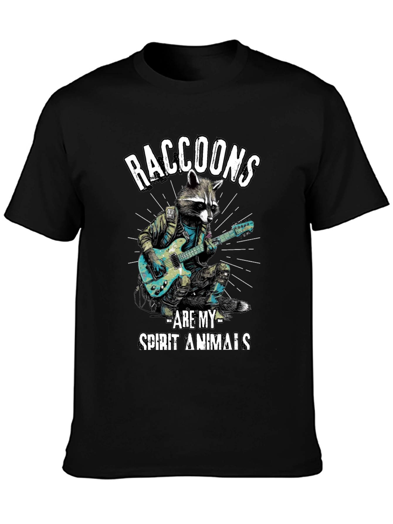 Raccoon Guitarist T-Shirt - Spirit Animal Tee