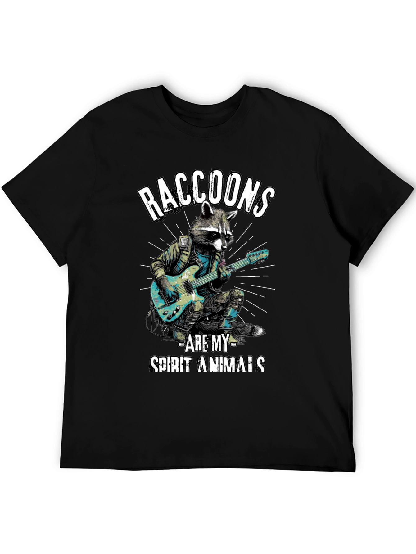 Raccoon Guitarist T-Shirt - Spirit Animal Tee