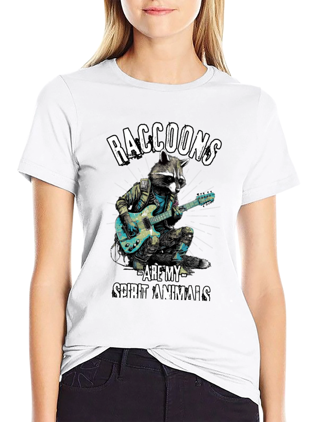 Raccoon Guitarist T-Shirt - Spirit Animal Tee