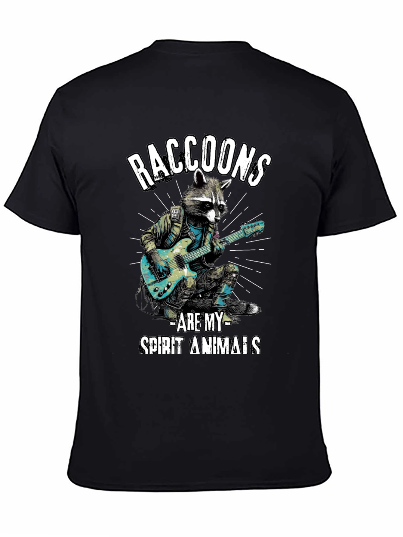 Raccoon Guitarist T-Shirt - Spirit Animal Tee