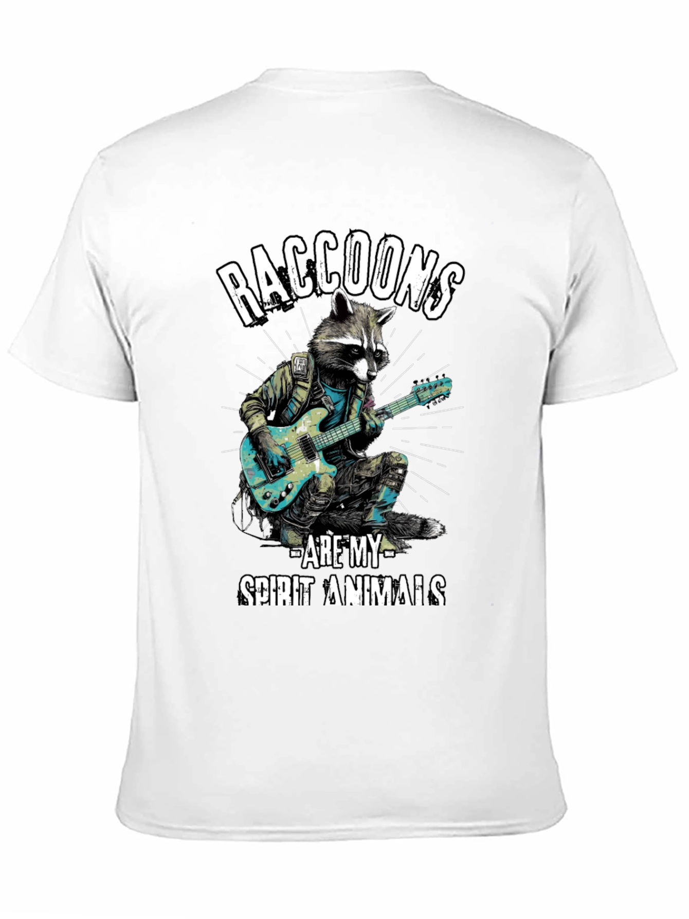 Raccoon Guitarist T-Shirt - Spirit Animal Tee