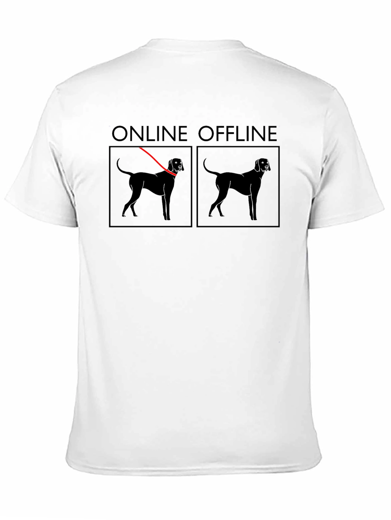 Online Offline Dog Graphic T-Shirt