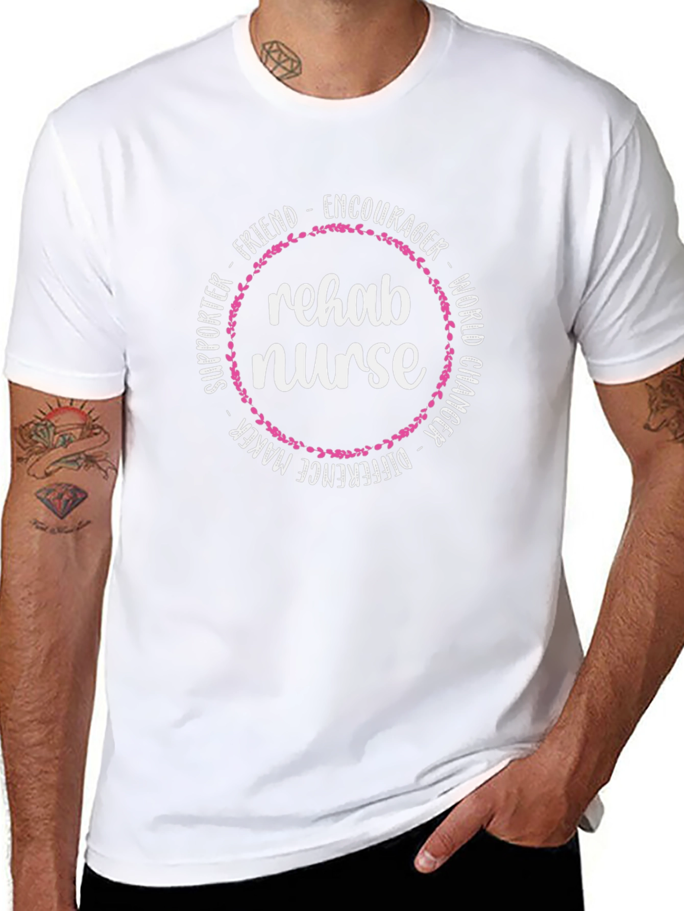 Rehab Nurse Graphic T-Shirt - Supporter Friend Encourager