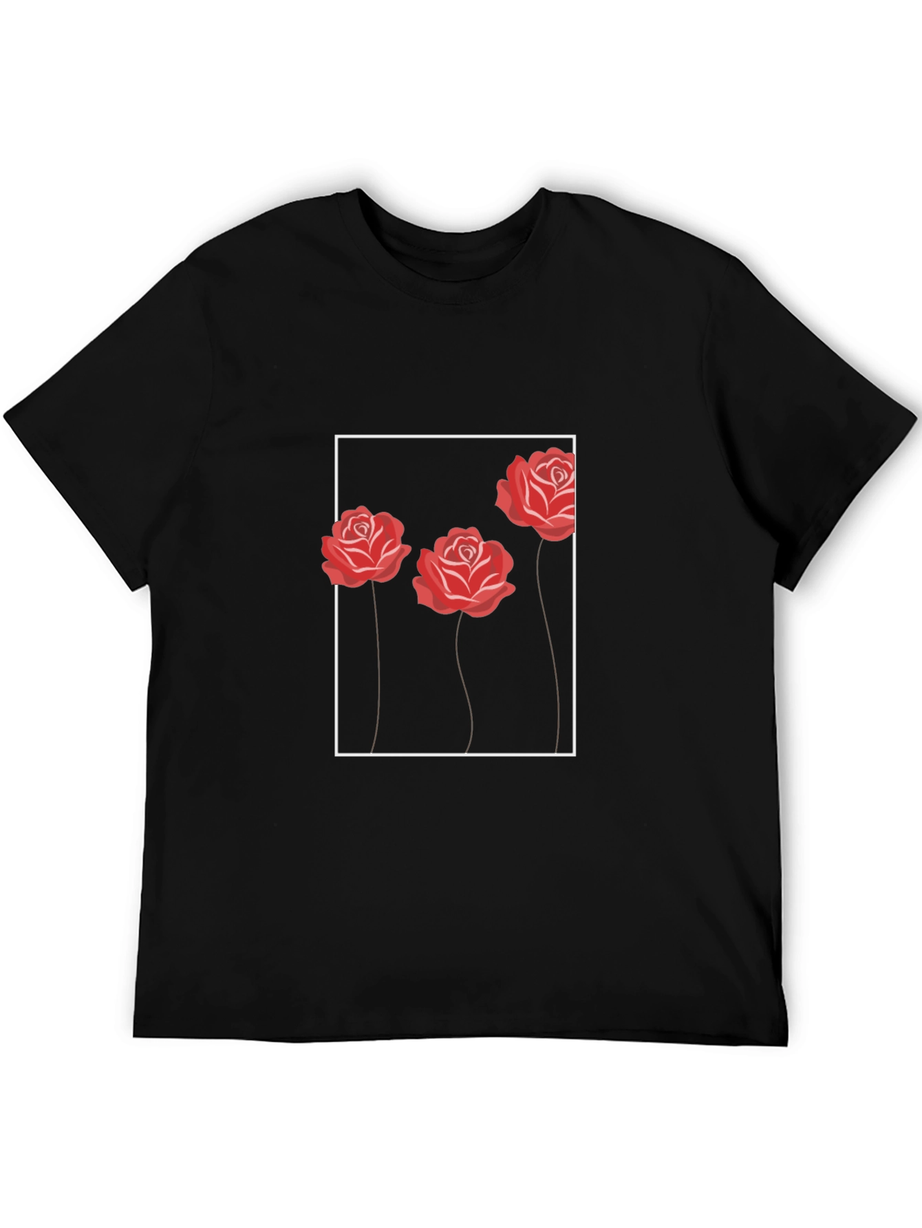 Roses Graphic Tee - Modern Floral Design