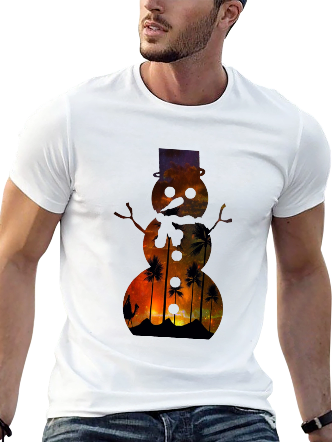 Sunset Snowman T-Shirt