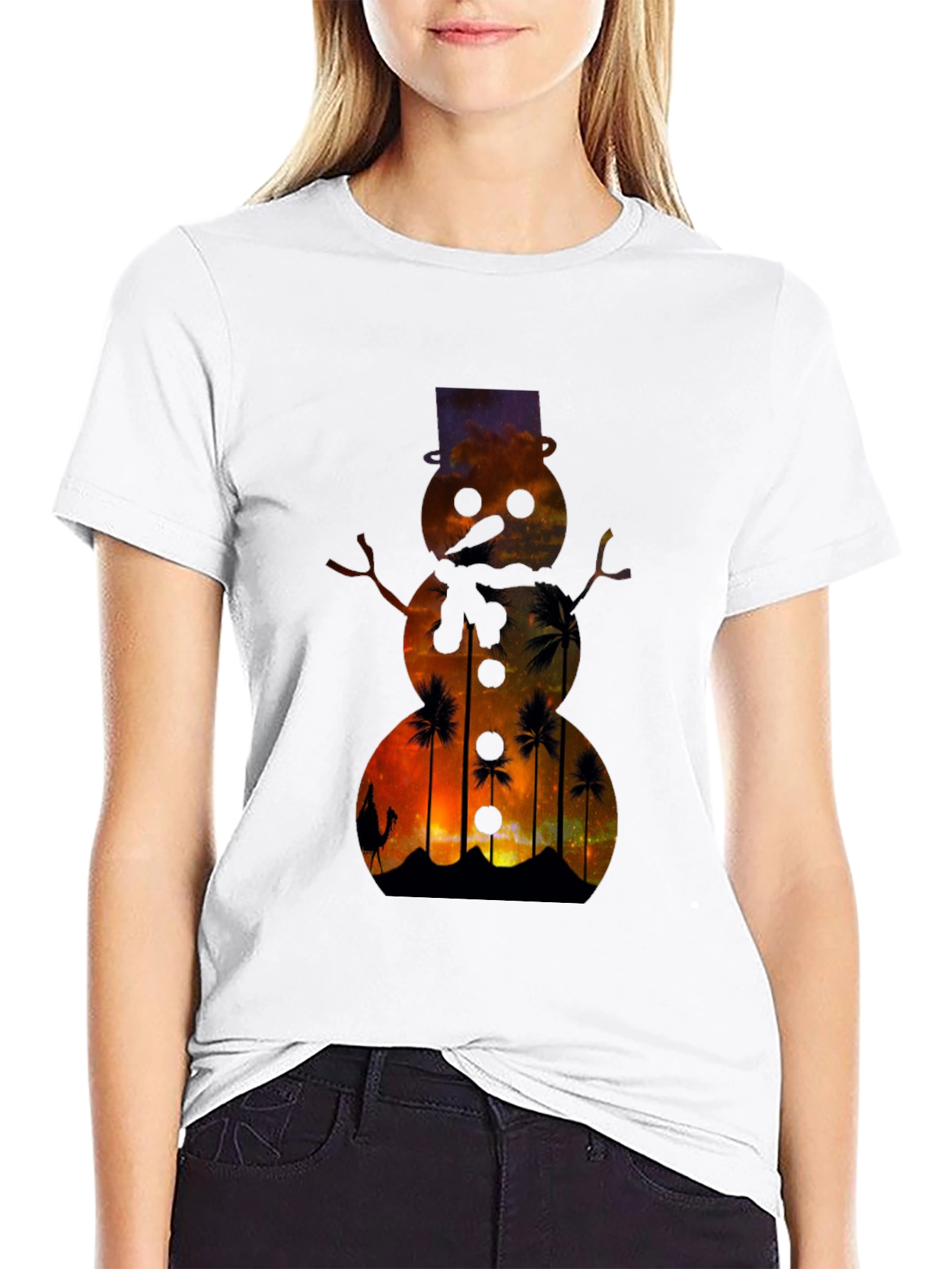 Sunset Snowman T-Shirt