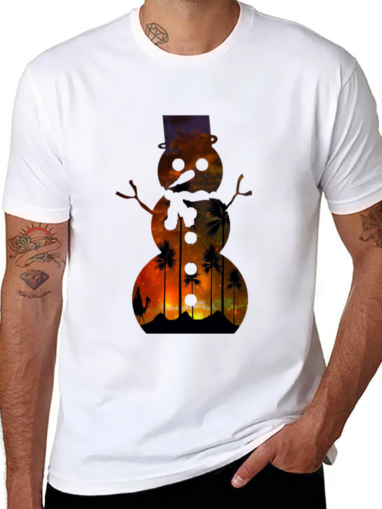 Sunset Snowman T-Shirt