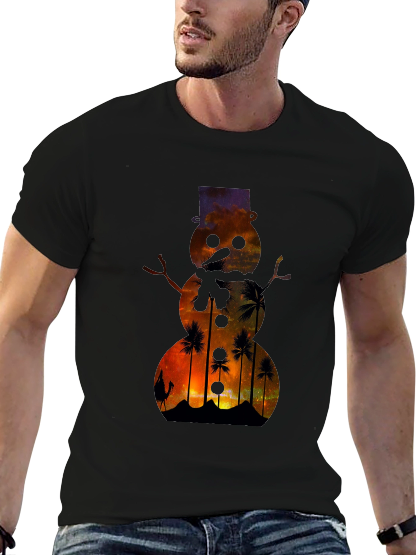 Sunset Snowman T-Shirt