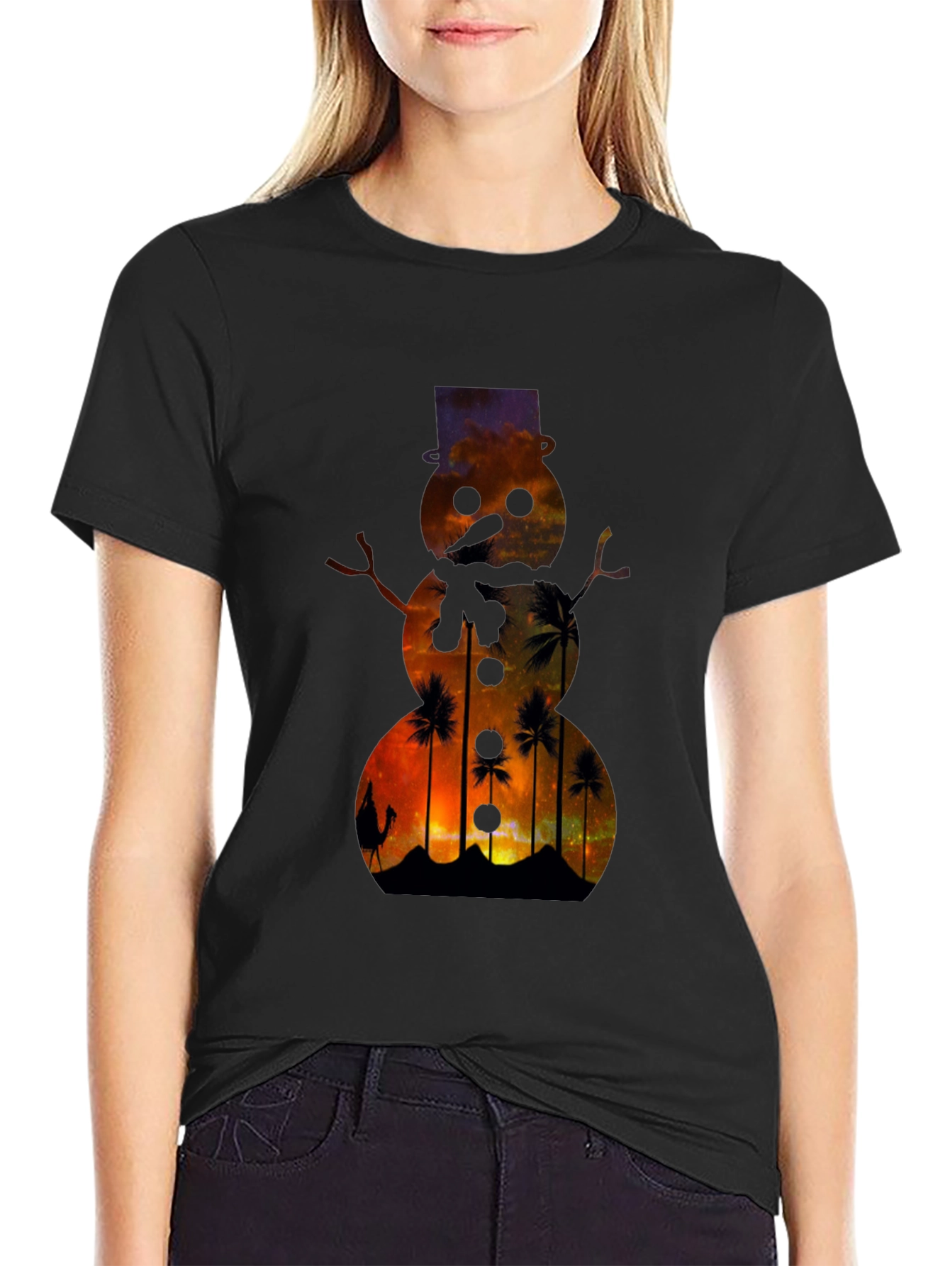 Sunset Snowman T-Shirt