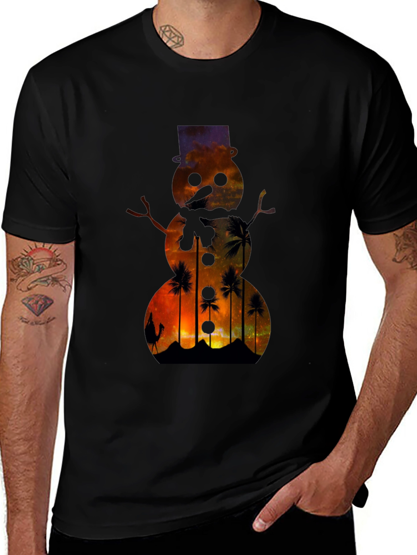 Sunset Snowman T-Shirt