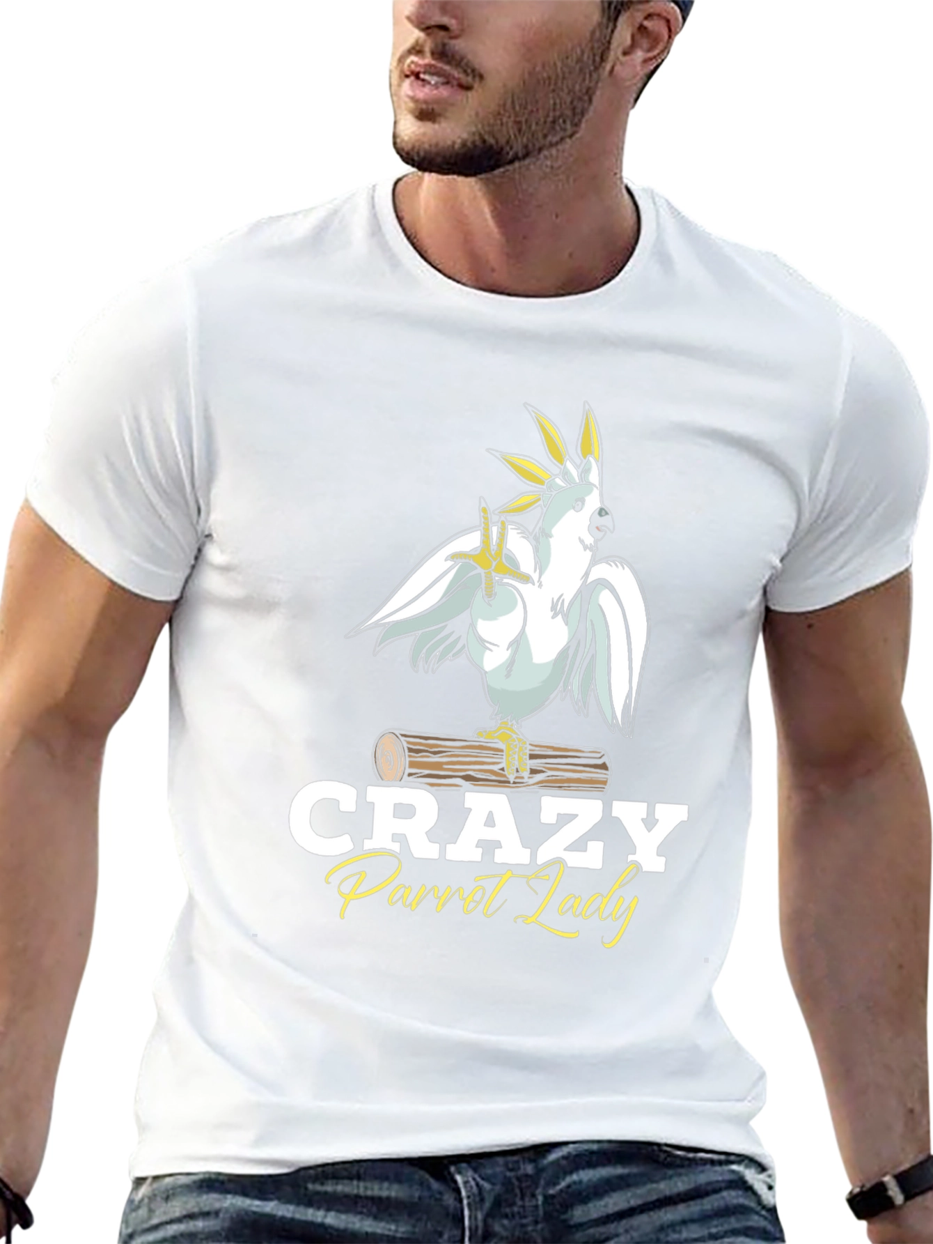 Crazy Parrot Lady T-Shirt -  Stylish Bird Lover Tee