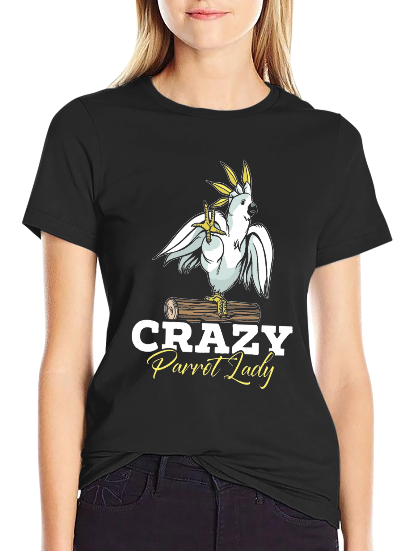 Crazy Parrot Lady T-Shirt -  Stylish Bird Lover Tee