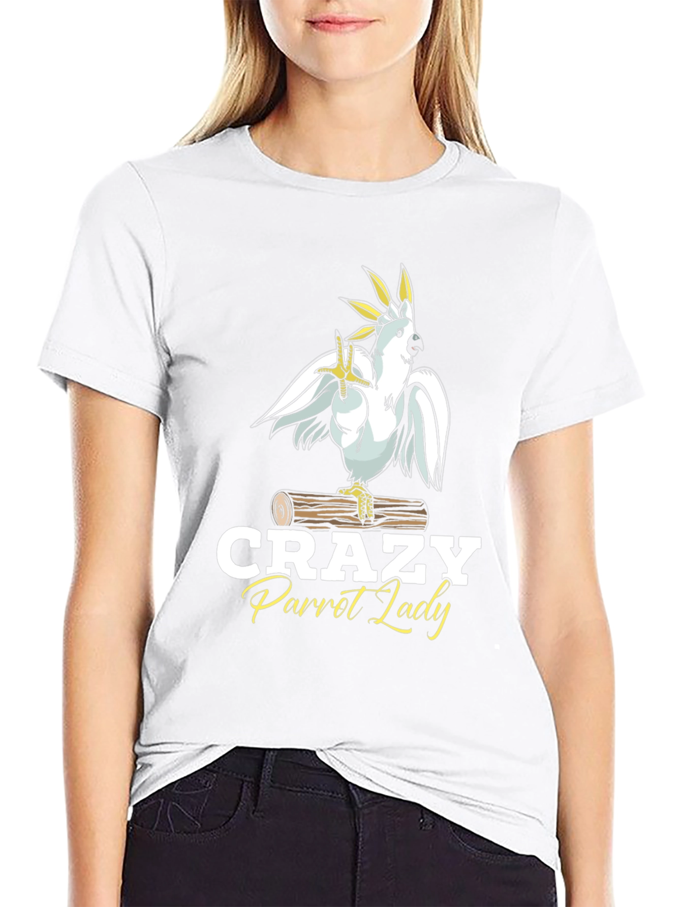 Crazy Parrot Lady T-Shirt -  Stylish Bird Lover Tee