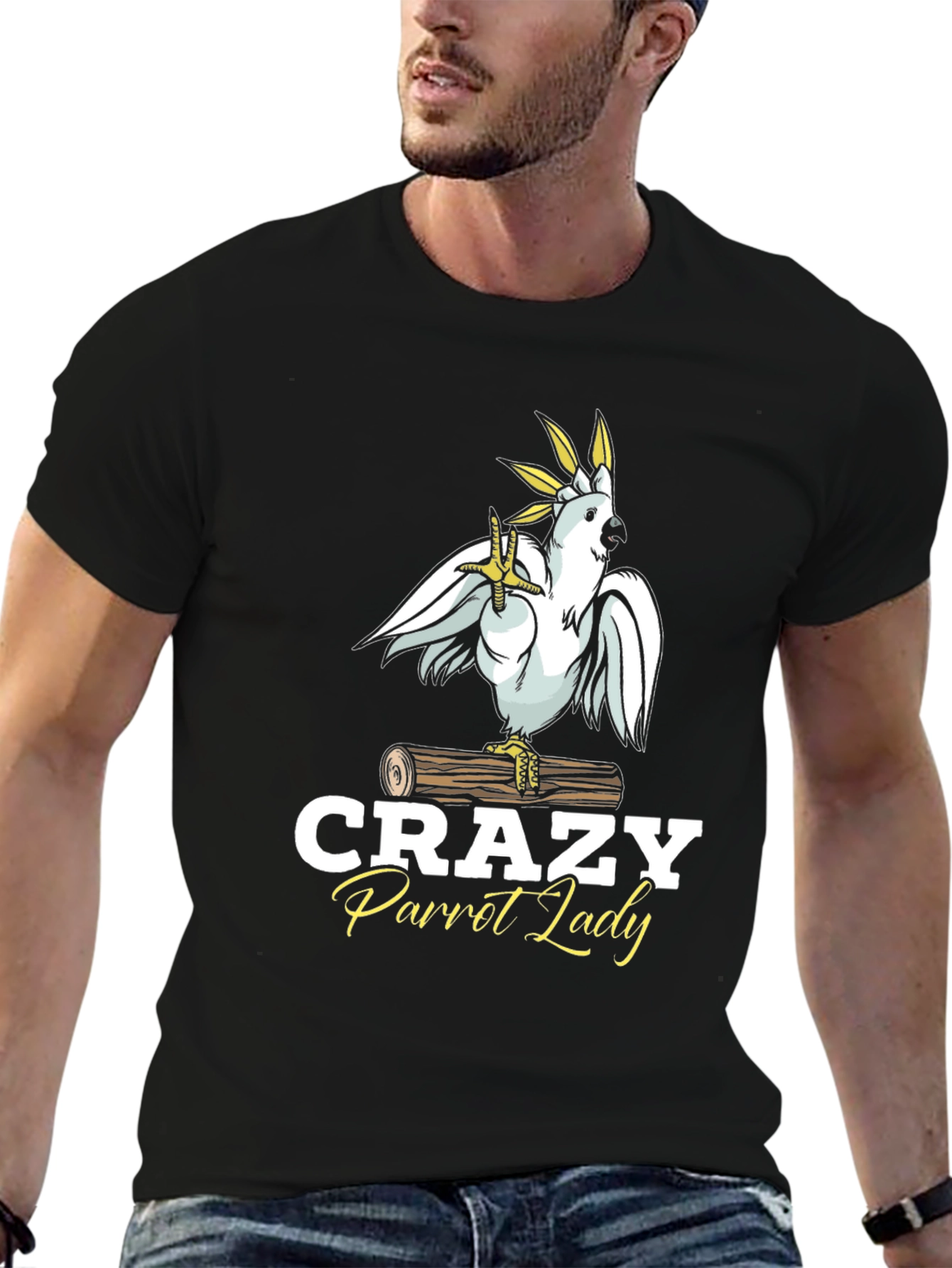 Crazy Parrot Lady T-Shirt -  Stylish Bird Lover Tee