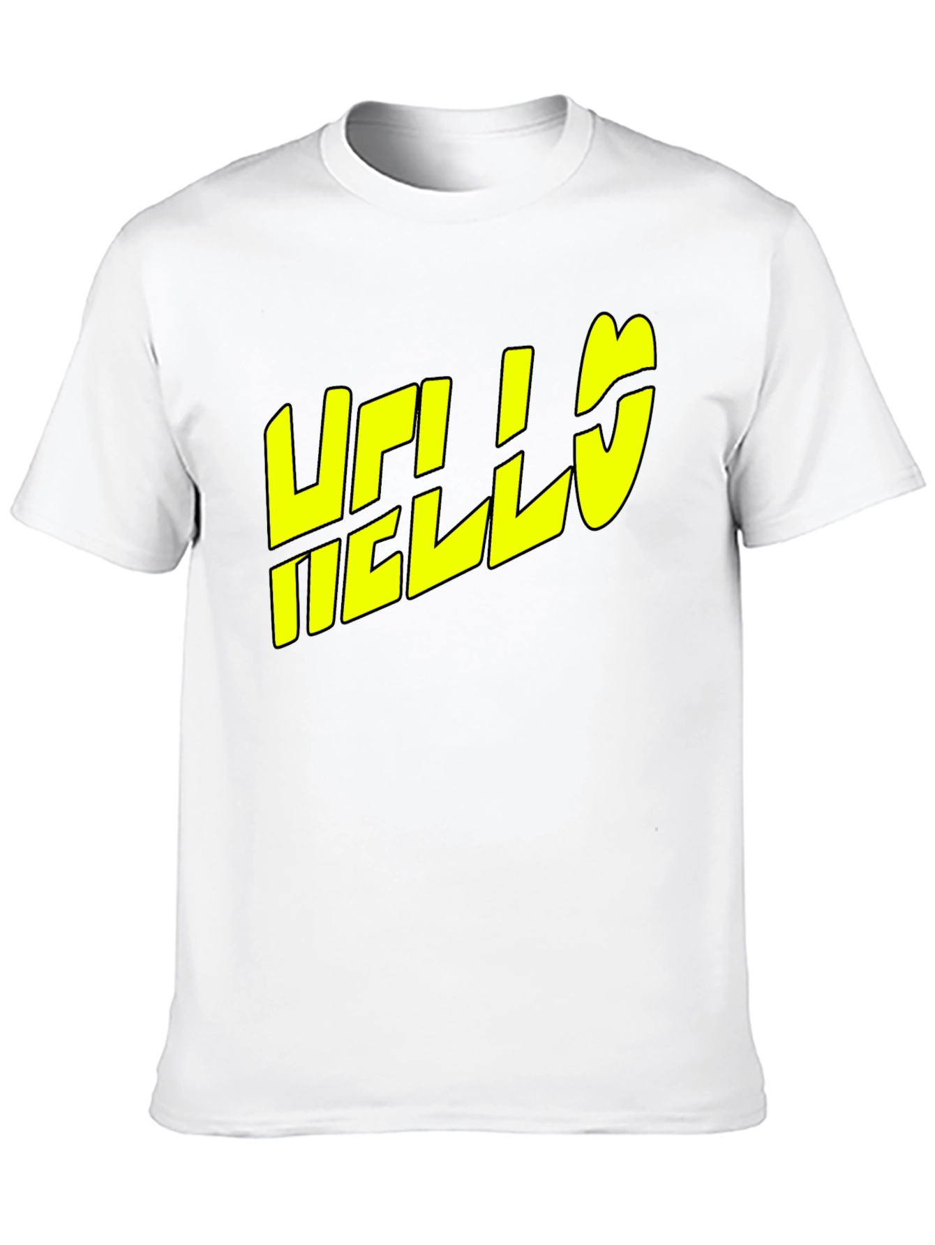 Hello Graphic Tee - Black Cotton T-Shirt