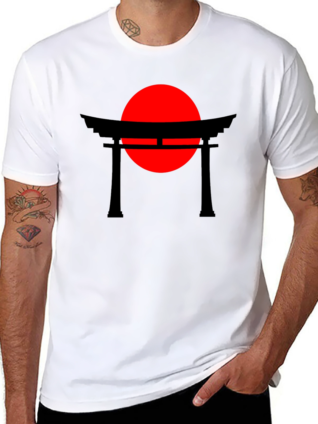 Japanese Torii Gate & Rising Sun Graphic Tee