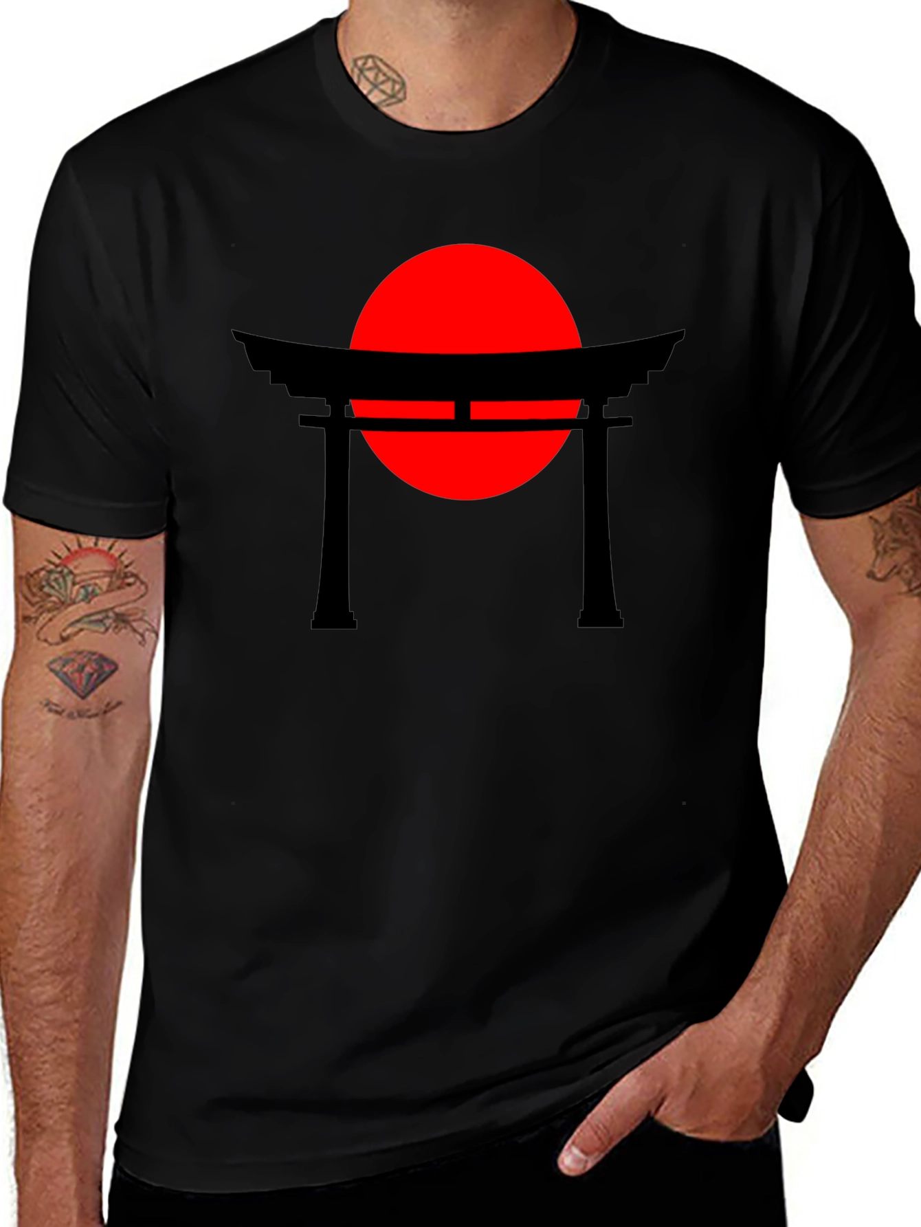 Japanese Torii Gate & Rising Sun Graphic Tee