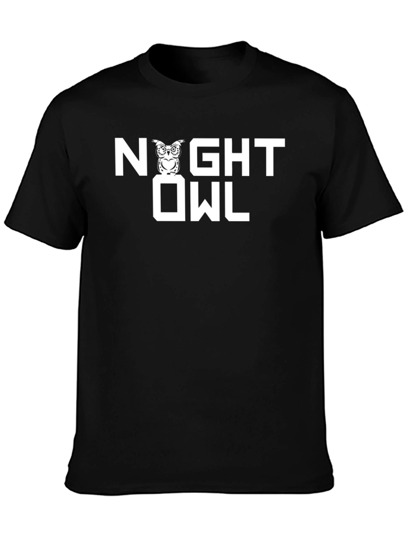Night Owl Graphic Print T-Shirt - Premium Cotton Blend