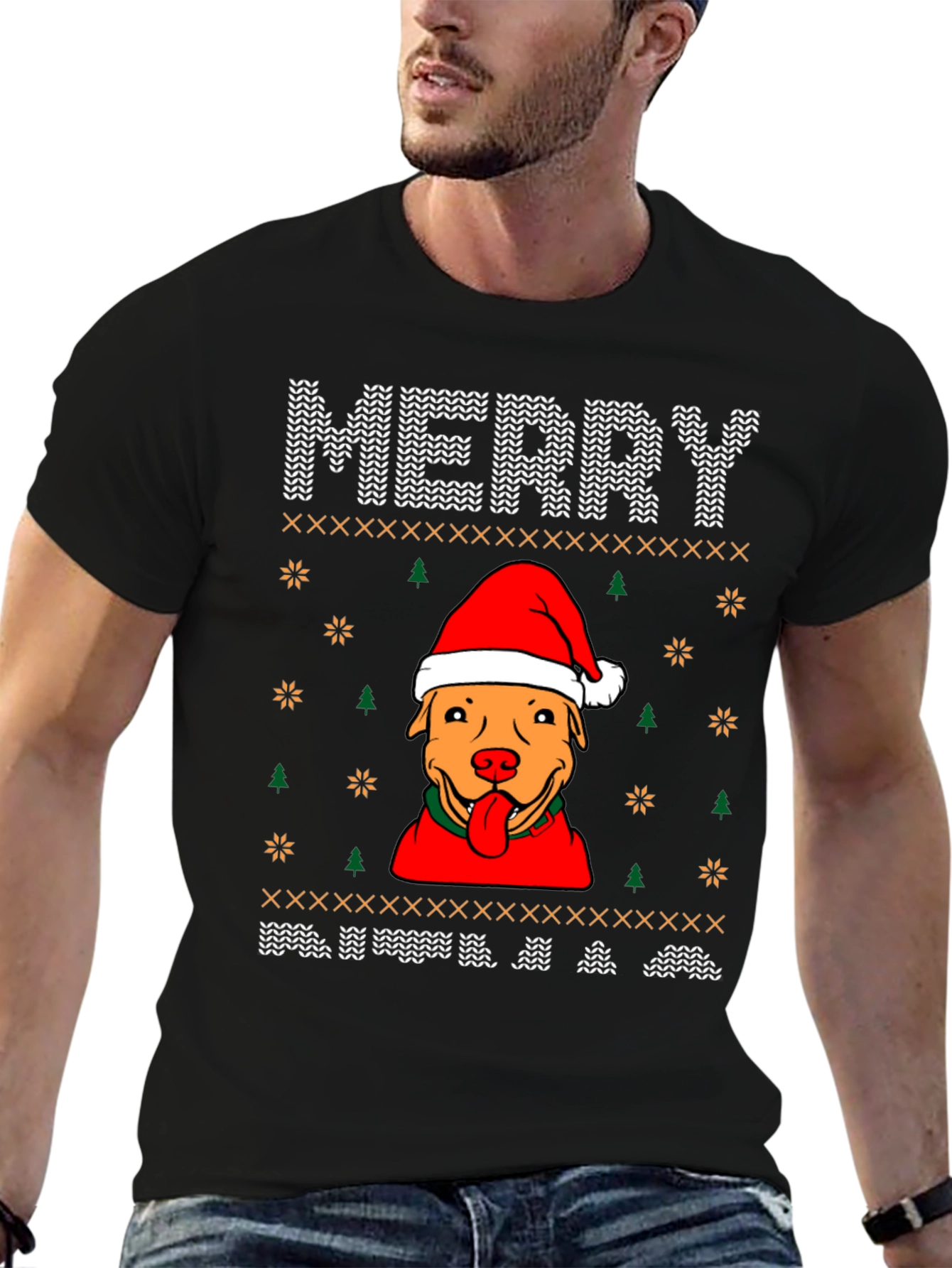 Merry Pitbull Christmas Sweater T-Shirt