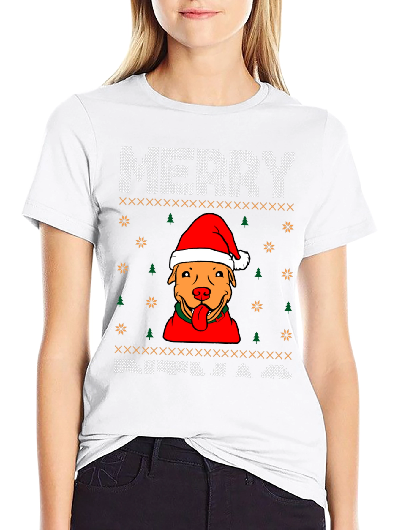 Merry Pitbull Christmas Sweater T-Shirt
