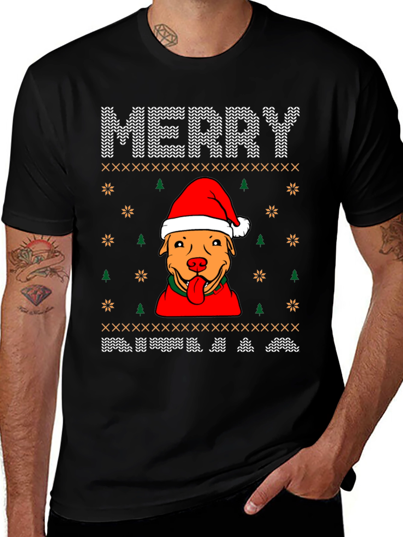 Merry Pitbull Christmas Sweater T-Shirt