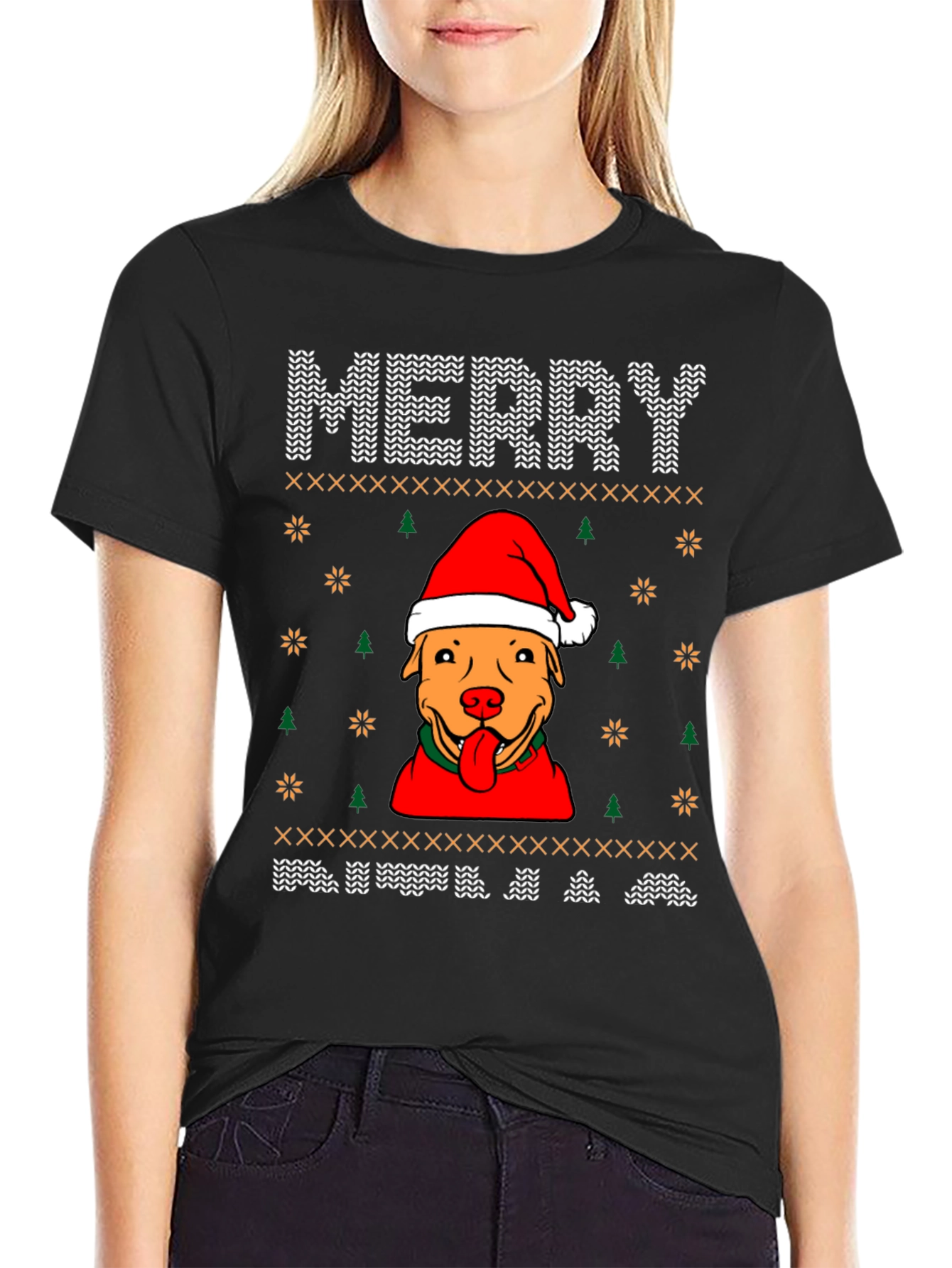 Merry Pitbull Christmas Sweater T-Shirt