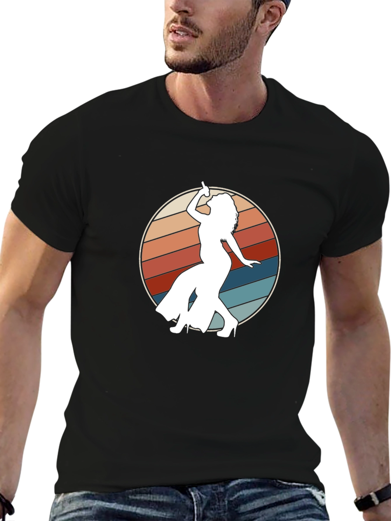 Retro Disco Dancer Black T-Shirt