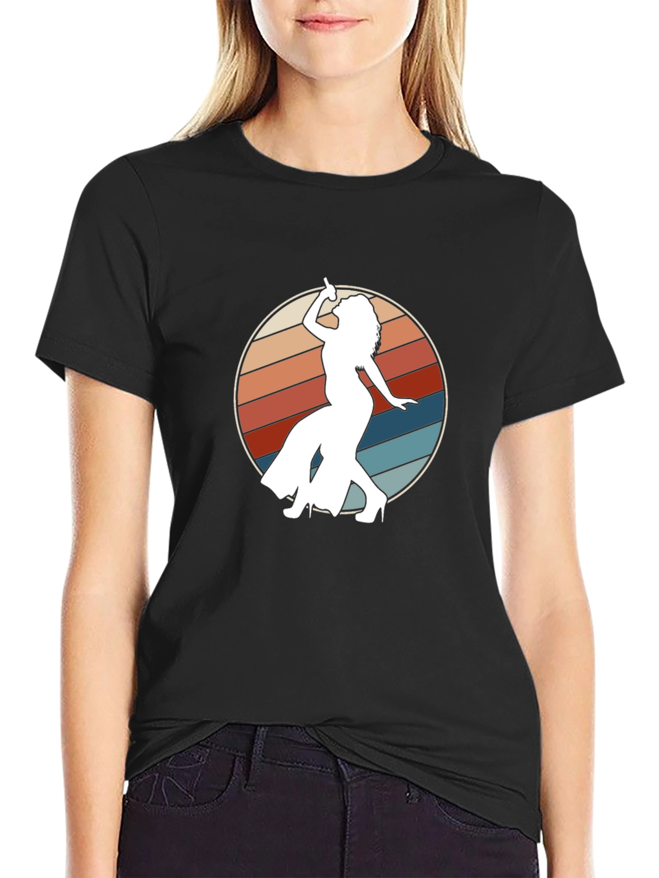 Retro Disco Dancer Black T-Shirt