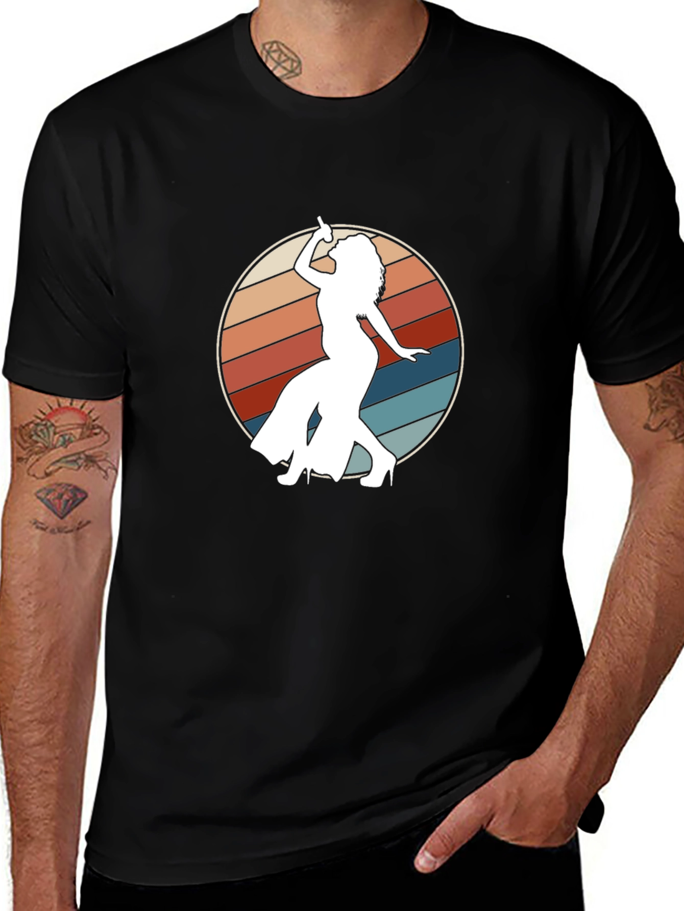 Retro Disco Dancer Black T-Shirt