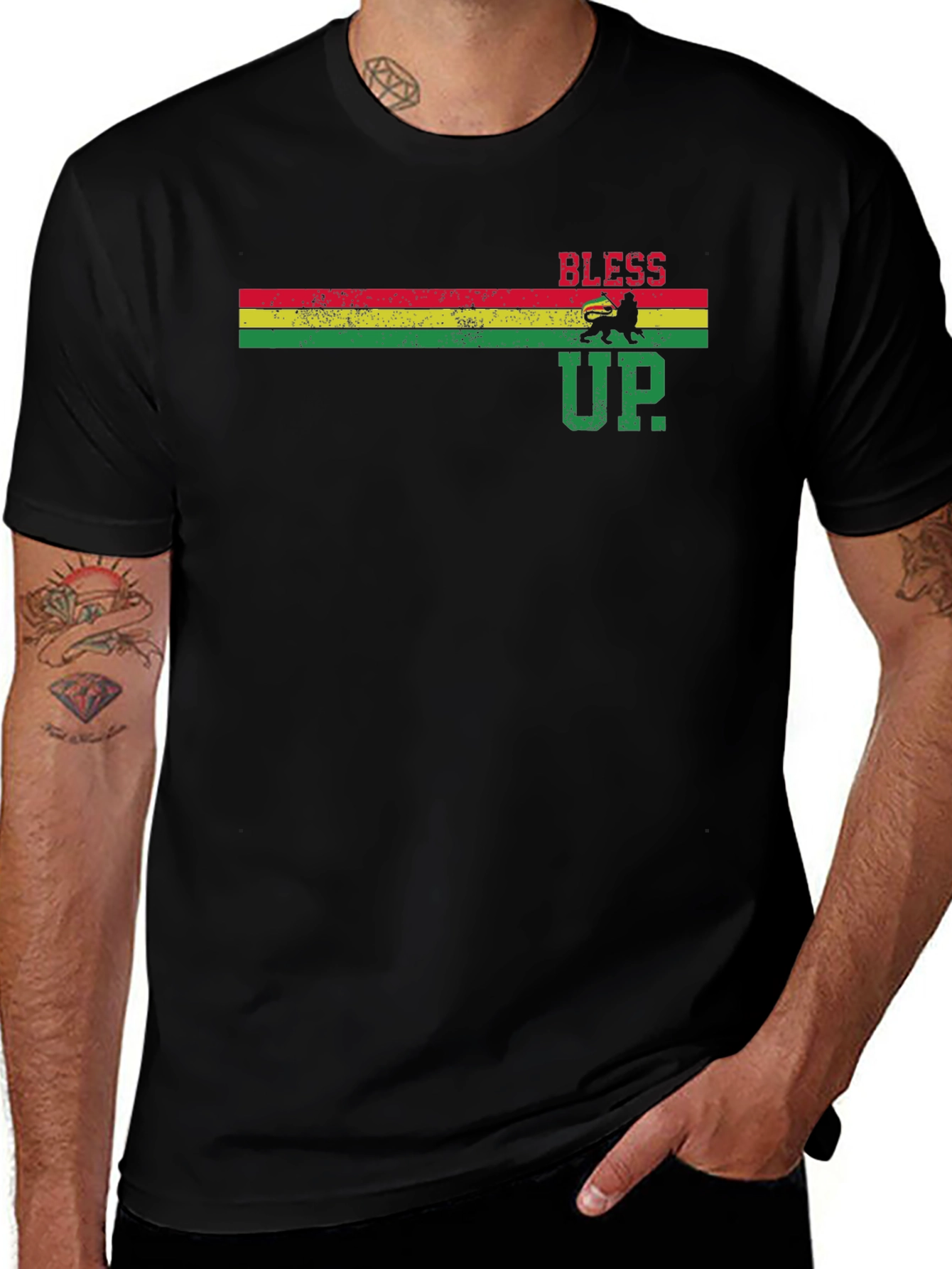 Rasta Bless Up T-Shirt - Reggae Style Graphic Tee