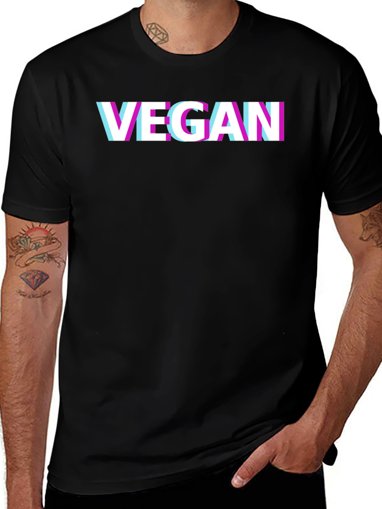 Vegan Glitch T-Shirt - Modern Graphic Tee