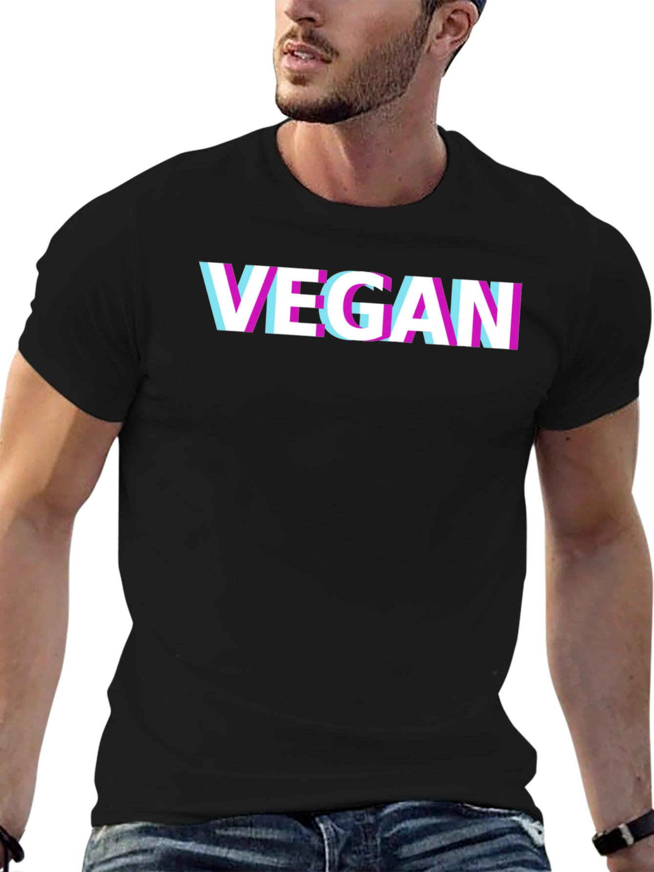 Vegan Glitch T-Shirt - Modern Graphic Tee