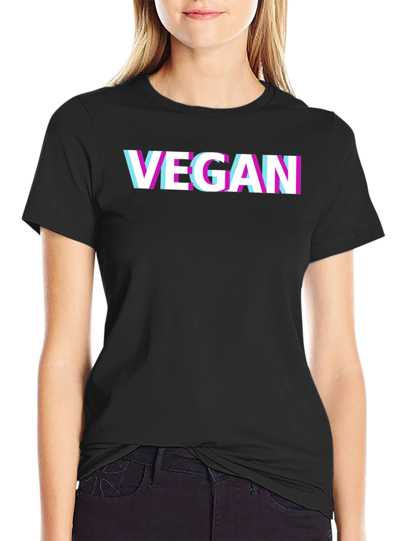 Vegan Glitch T-Shirt - Modern Graphic Tee