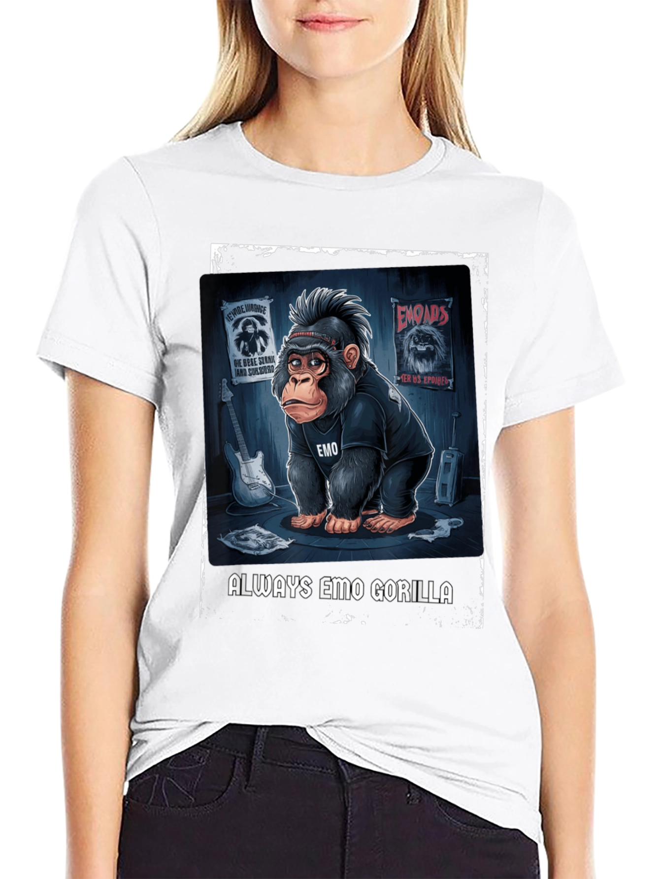 Emo Gorilla Graphic Tee - Rocker Style