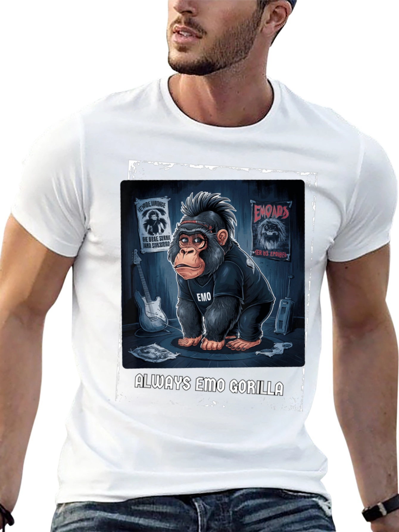 Emo Gorilla Graphic Tee - Rocker Style
