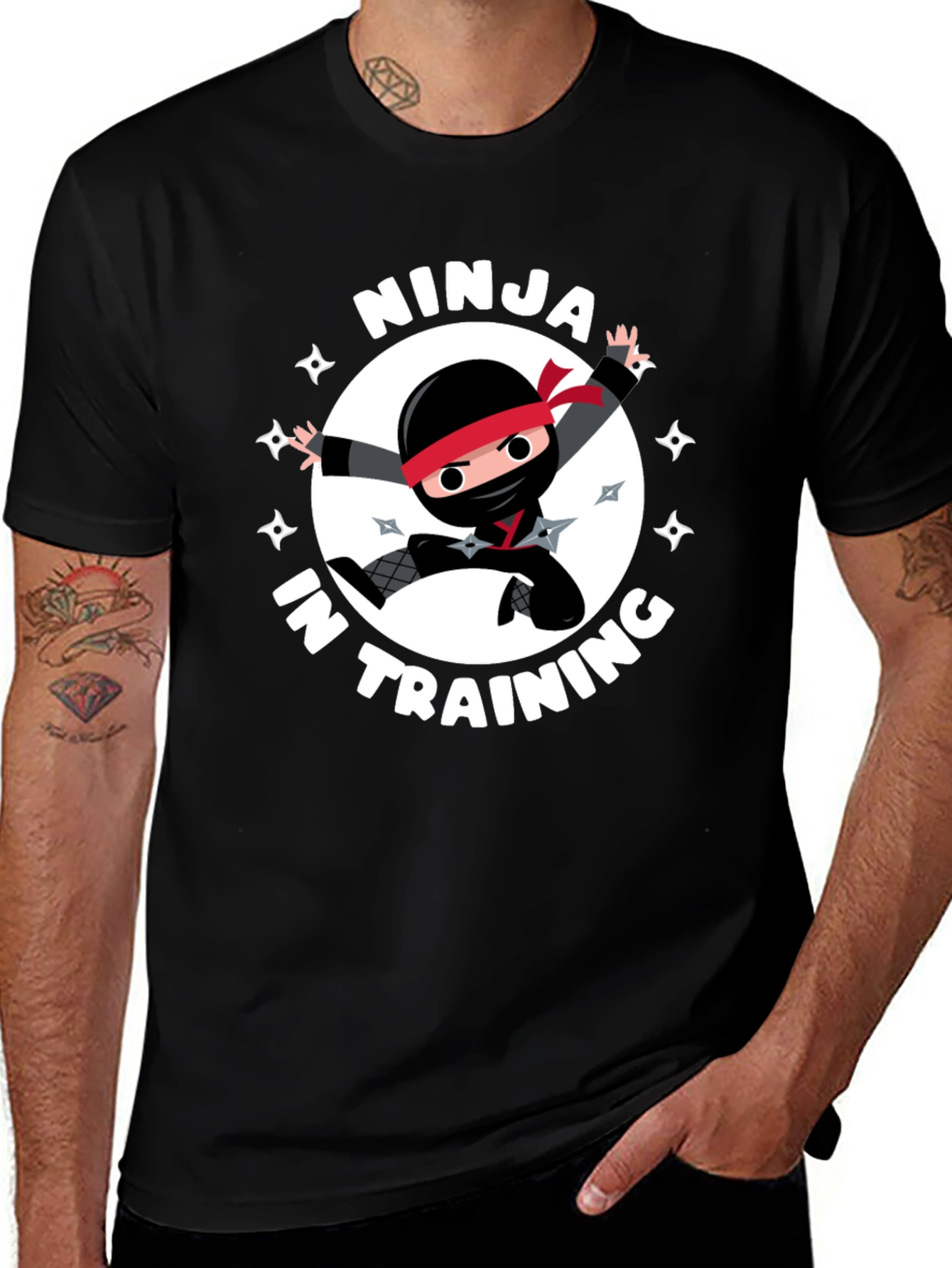 Ninja in Training Graphic Tee - Black Crewneck