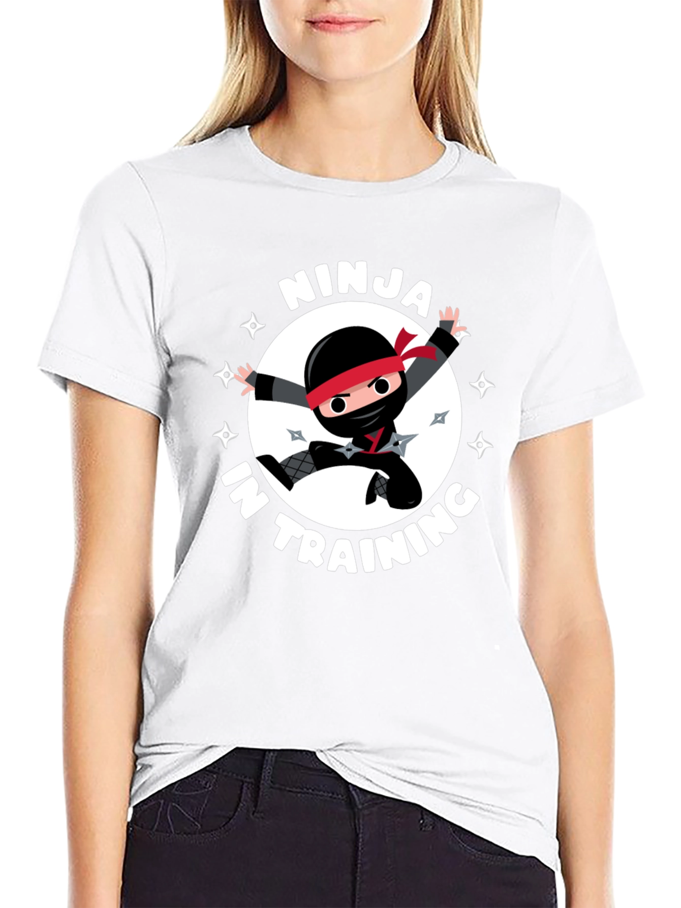 Ninja in Training Graphic Tee - Black Crewneck