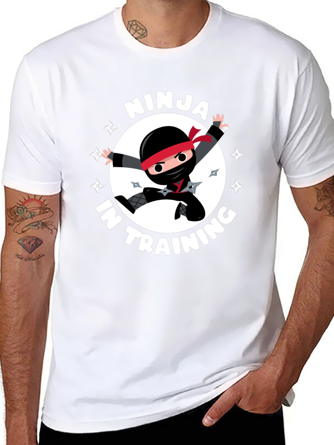 Ninja in Training Graphic Tee - Black Crewneck