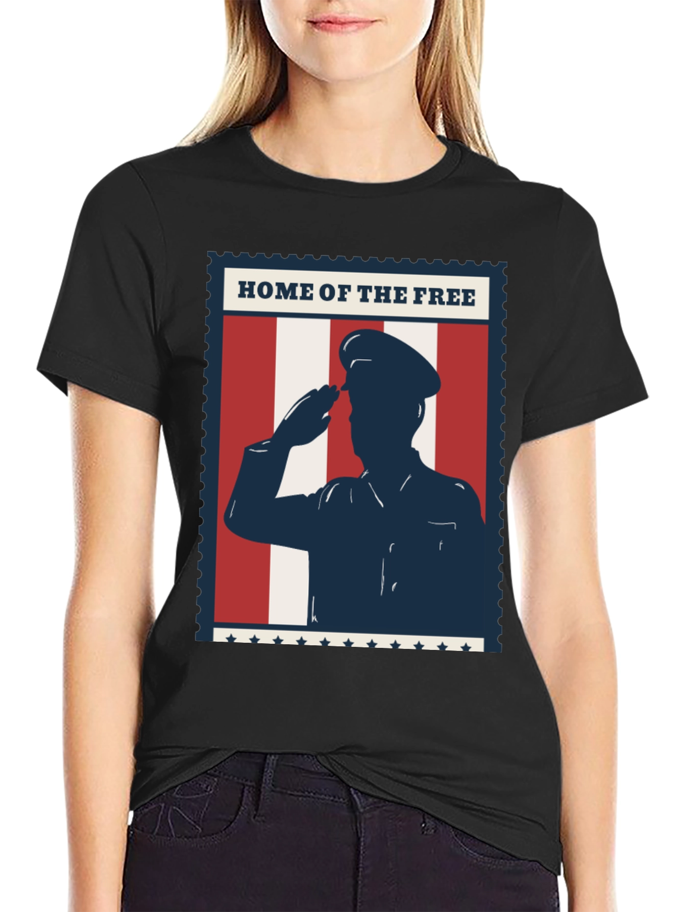 Patriotic Salute T-Shirt - Home of the Free Design