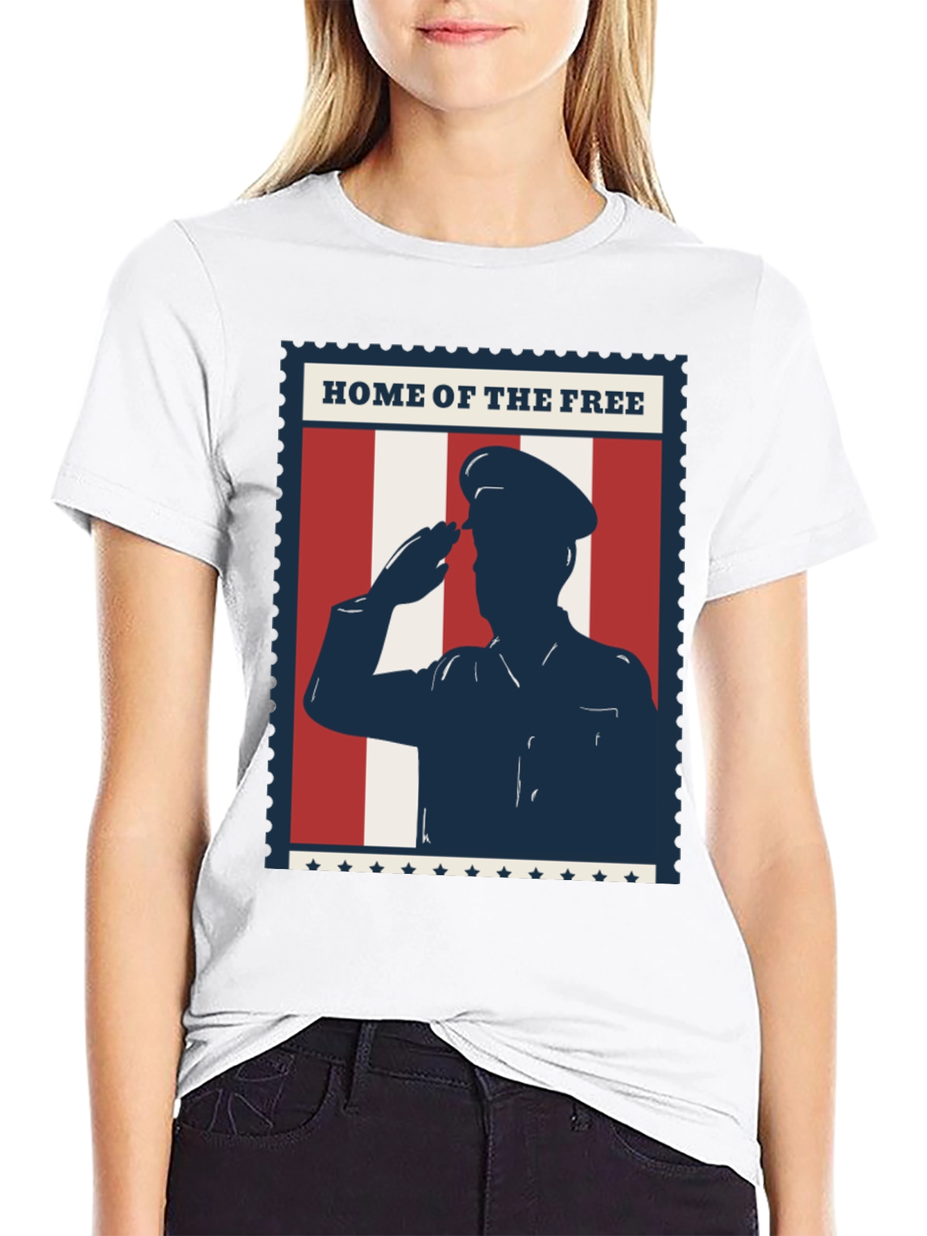 Patriotic Salute T-Shirt - Home of the Free Design