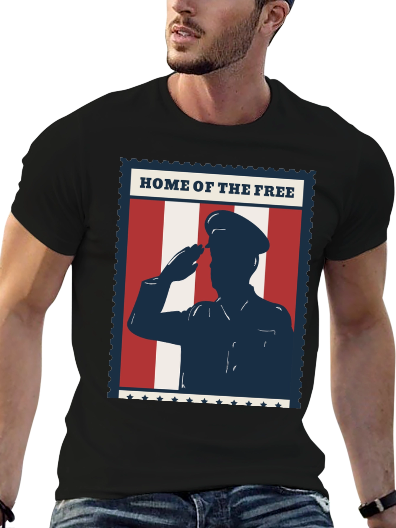Patriotic Salute T-Shirt - Home of the Free Design