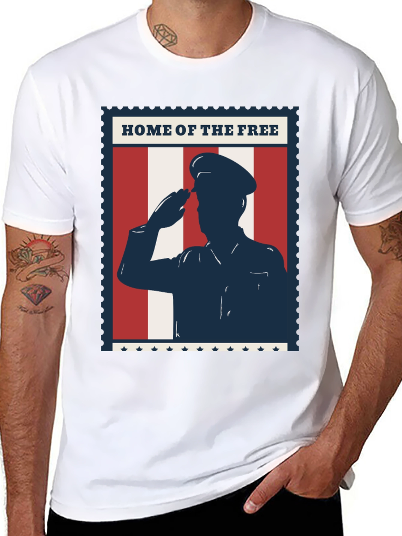 Patriotic Salute T-Shirt - Home of the Free Design