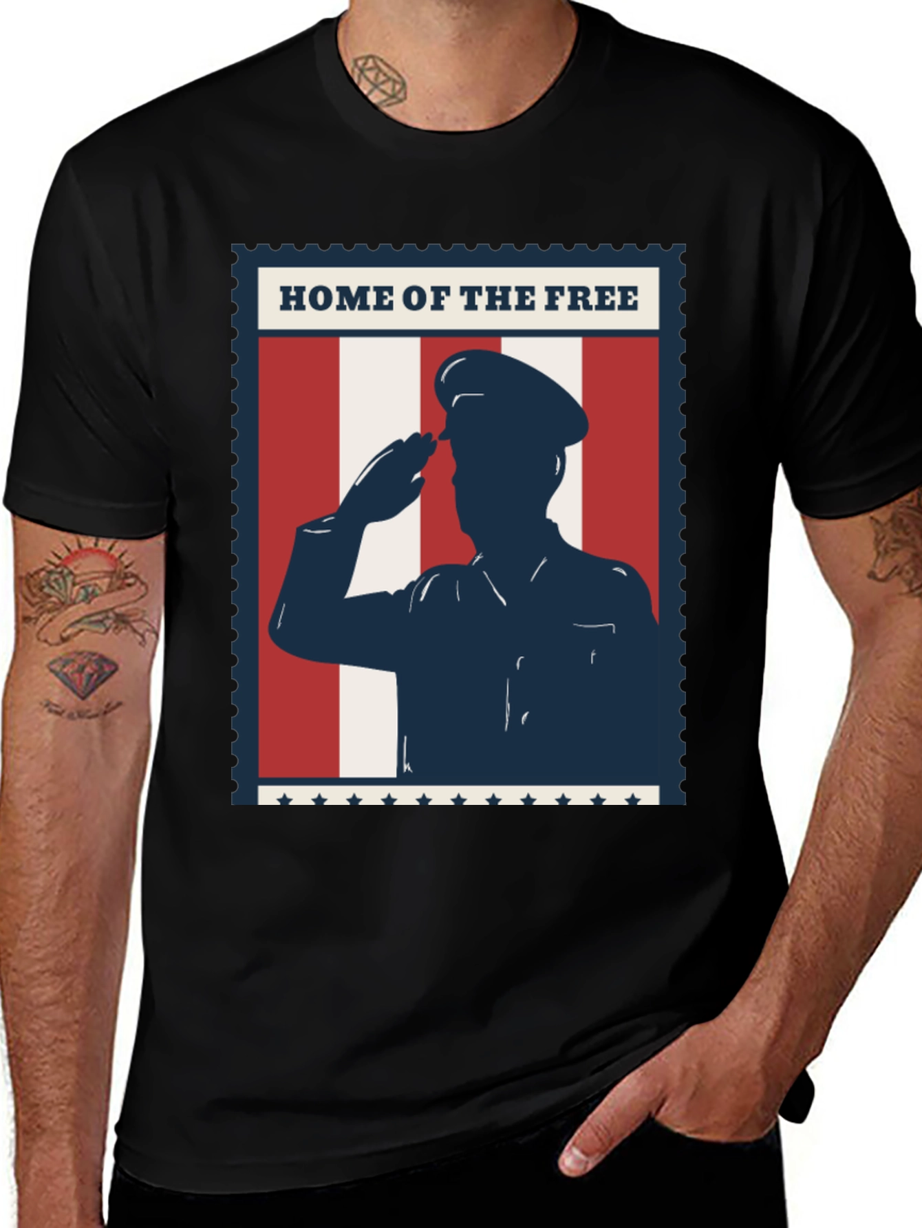 Patriotic Salute T-Shirt - Home of the Free Design