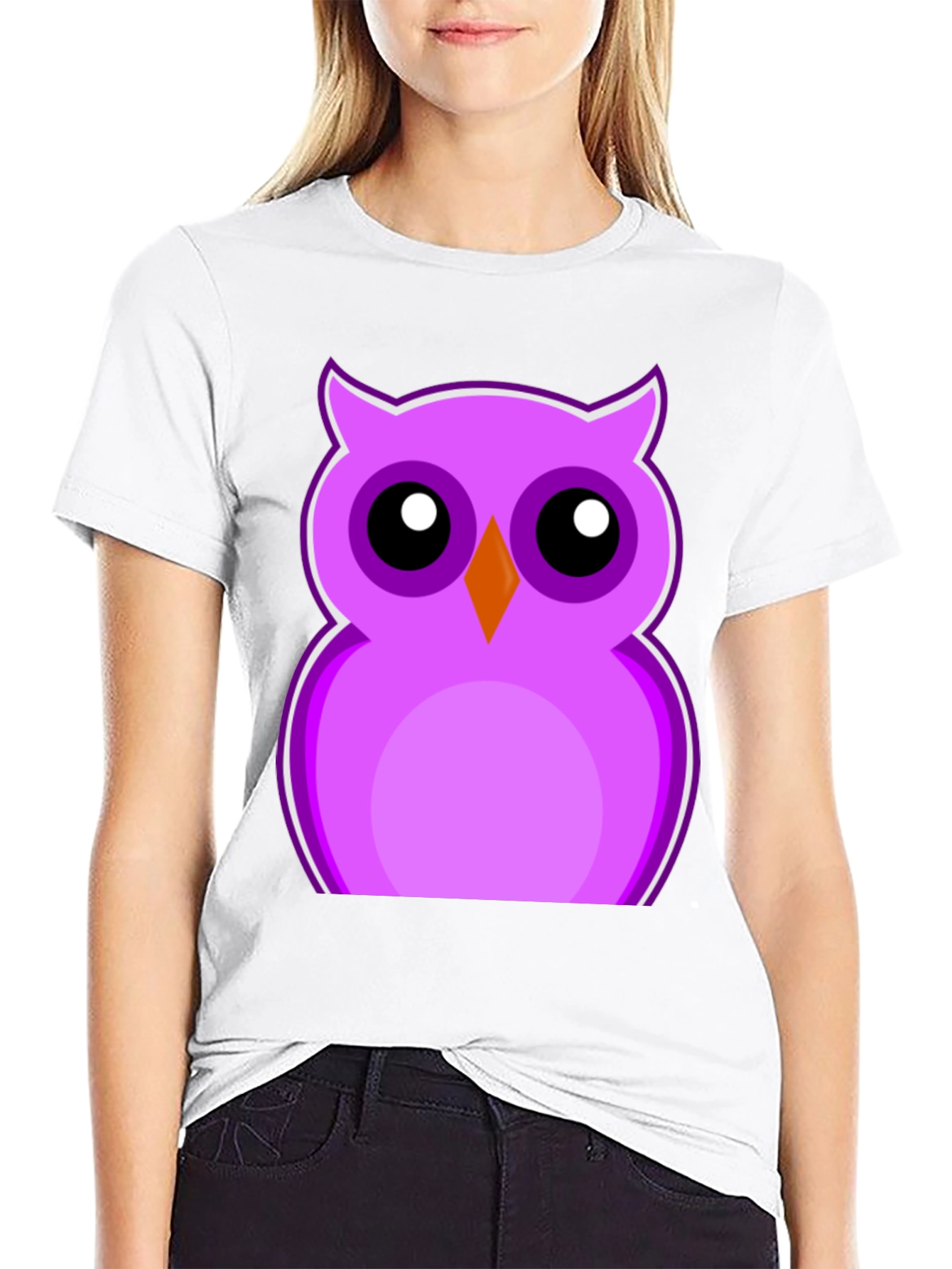 Cute Purple Owl Graphic T-Shirt